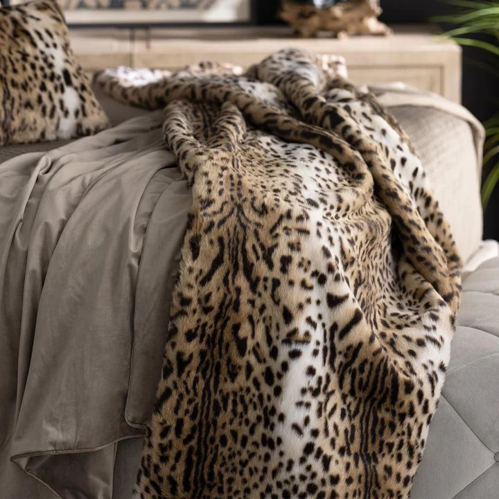 Faux Fur Leopard Throw