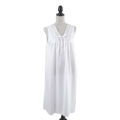 Lace V-neck Cotton Gown