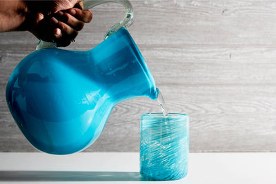 Handblown Glass Pitcher - Aqua