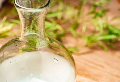 Handblown Glass Carafe - White Base